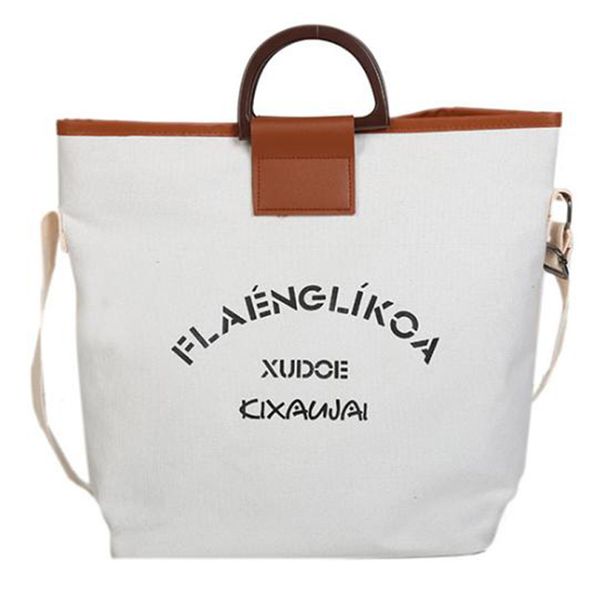 

auau-fashion letter canvas tote bag large capacity hand lettered shoulder strap shoulder crossbody bag