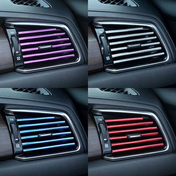 Car Accessories Diy Car Interior Air Conditioner Outlet Vent Grille Chrome Decoration Strip Silvery Styling Z617 Small Car Accessories Sport Car