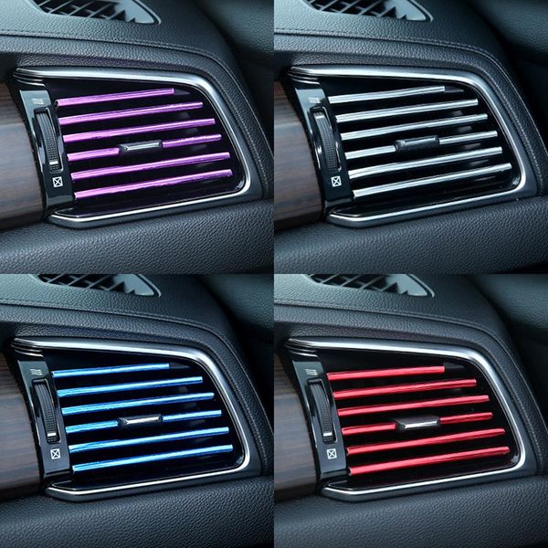 Car Accessories Diy Car Interior Air Conditioner Outlet Vent Grille Chrome Decoration Strip Silvery Styling Z617 Small Car Accessories Sport Car