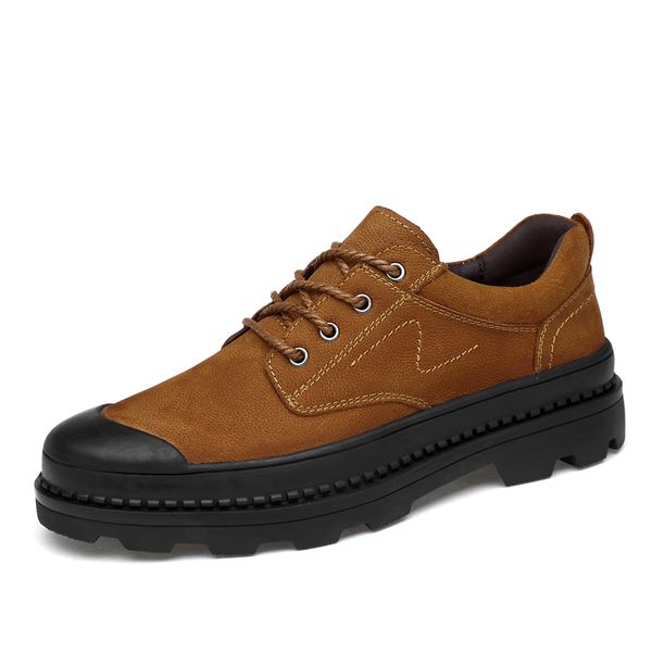 

size 37-47 outdoor boots men casual leather shoes men leather shoes work safety shoes winter waterproof non-slip boots *6610, Black
