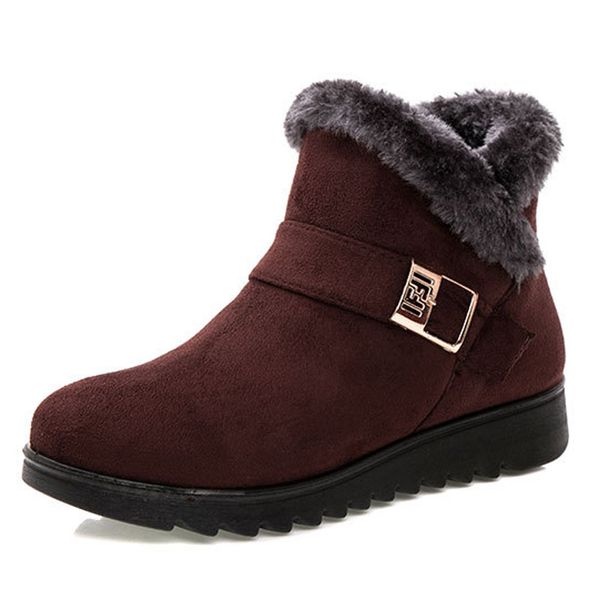 

new women boots slip-on women shoes plush warm snow boots female winter shoes ankle for booties 2019 botas mujer, Black
