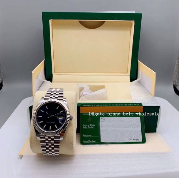 

2020 shopkeeper recommend asia 2813 movementdatejust 41 126334 blue dial 18k white gold steel automatic men's watch, Slivery;brown