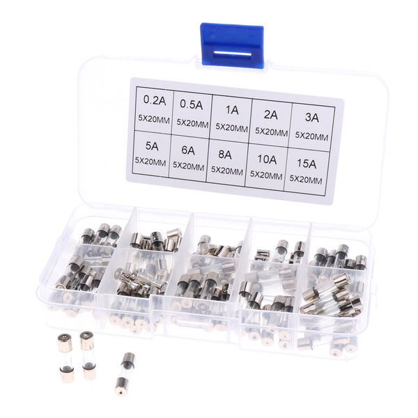 

100 pieces car audio power amplifier glass agu nickel plated fuse 0.2a-15a