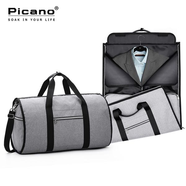 

travel garment bag 2 in 1 men weekend bag suitcase suit business travel organizer foldable shoulder trip luggage pack pcn062