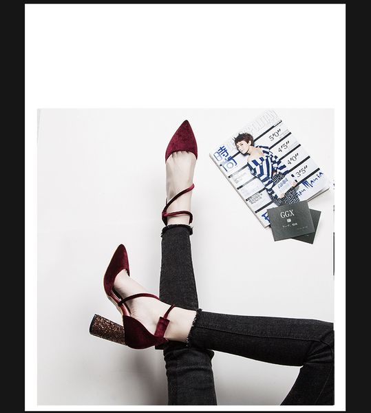 

новый приход женщин насосы высокие каблуки женщины высокие каблуки прополка партии остроконечные toe черный цвет y200702, Black