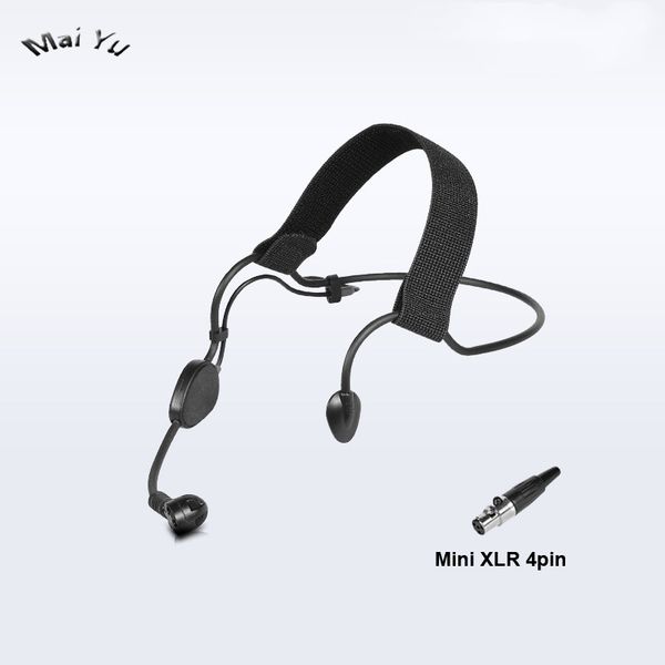 

black wired microphone condenser headset teacher show microfone comfortable for shure wireless system mini xlr 4pin microkone