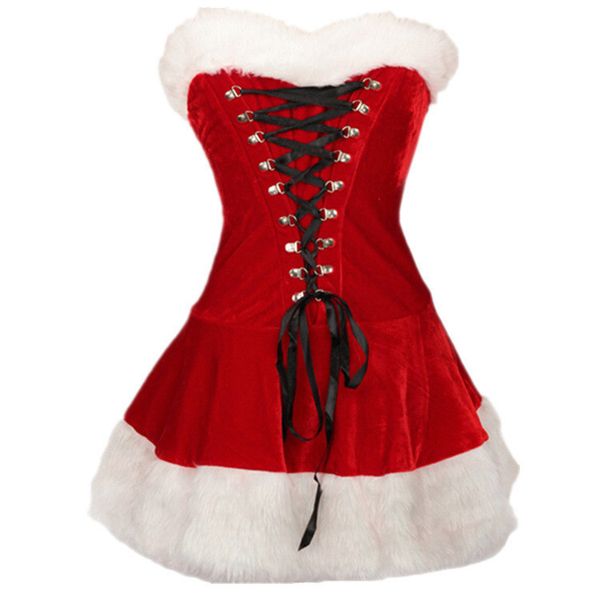 Женский костюм Санта-Клауса, бархатное рождественское красное платье для девочек Hat208I