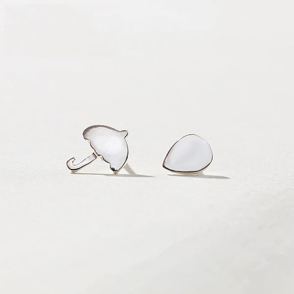 

creative cartoon umbrella raindrop earrings brinco cute s925 sterling silver stud earrings for women anti allergy jewelry gifts, Golden