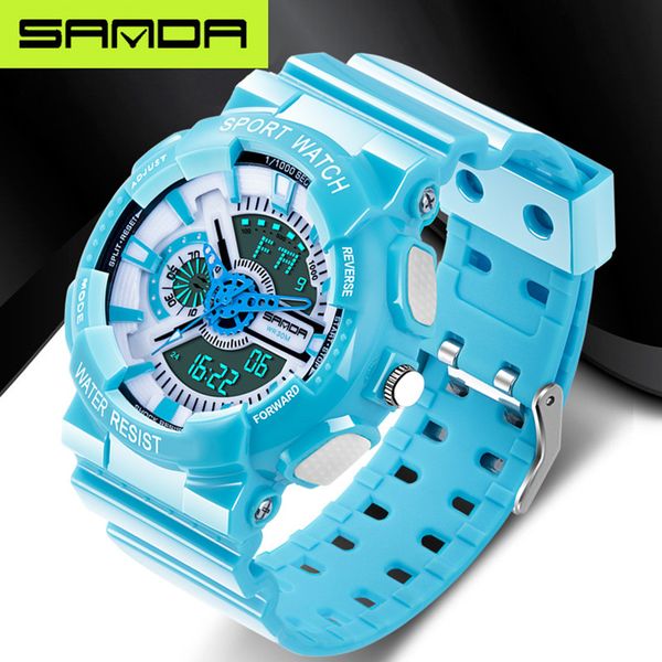 

2019 new g watches waterproof sports watches relojes hombre brand sanda fashion men's led digital, Slivery;brown