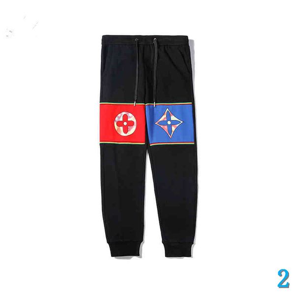 

designer men pants casual fashion panelled pure color loose drawstring full length sport straight pants cotton blend size m-2xl2, Black