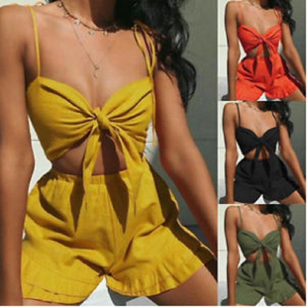 

sling beach designer tracksuits women solid color 2 piece shorts slim sweet summer sleeveless fashion women tracksuits, White