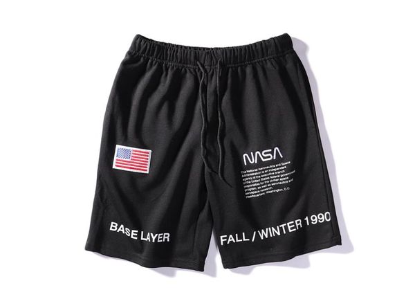 

19SS Heron Preston X NASA Shorts Mens Teenager Clothing USA Flag Embroidery Designer Shorts Casual Sports Wear