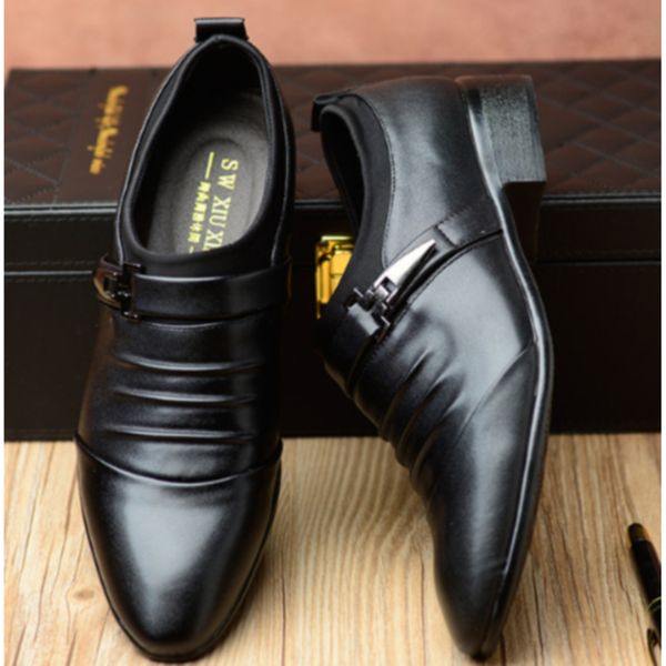 

2020 genuine leather boots men high men ankle boots british fashion fashion style shoes, Black