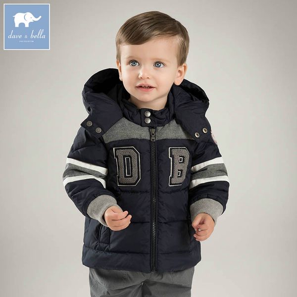 

db7023 dave bella winter baby boys down jacket children white duck down padded coat kids hooded outerwear, Blue;gray