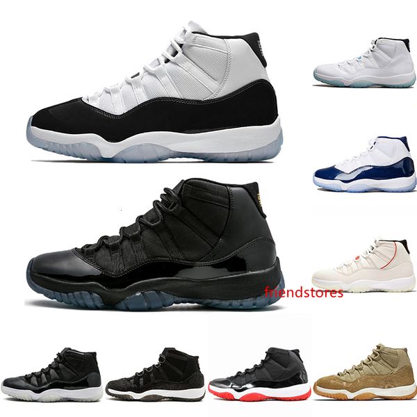 

concord 45 11 xi 11s mens cap and gown olive lux platinum tint gamma blue men basketball shoes sports designer sneakers