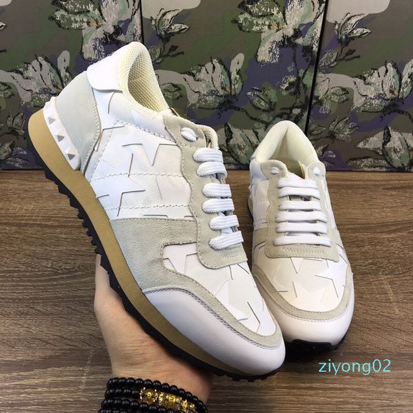 

2020 fashion luxury designer mens womens shoes sneakers rivets camouflage comfort platform casual trainers dress sneakers z02, Black