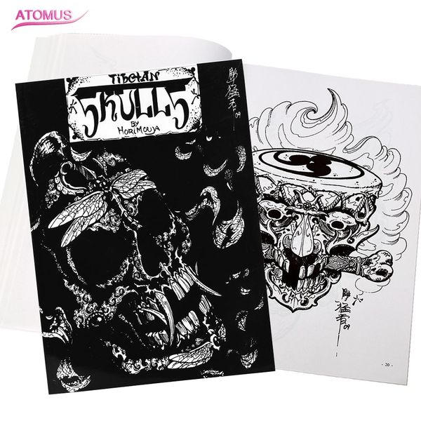 

Тату-аксессуары Тату-дизайн Череп Книга Профессиональный Flash Magazine Books Sketch Supply For Bod