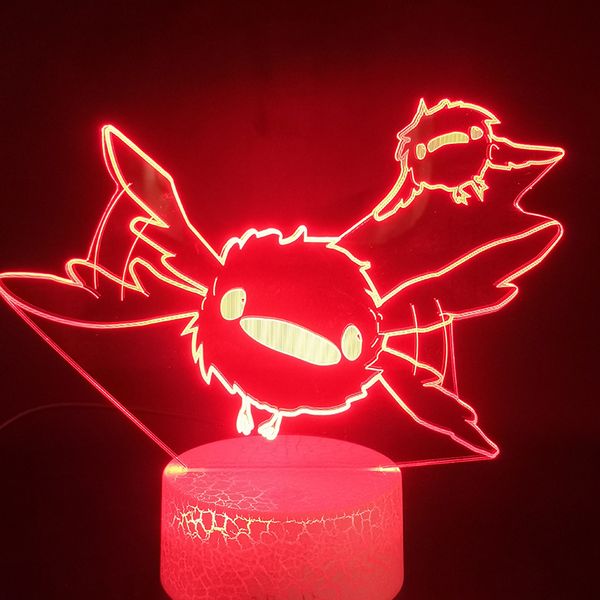

3d lamp animals two little birds present for infant touch sensor color changing with remote dropship led night light lamp