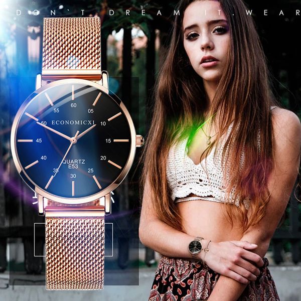 

women watches 2019 fashion women lady rose gold bracelet watch analog quartz wrist watches wristwatch clock gift dropship#7, Slivery;brown