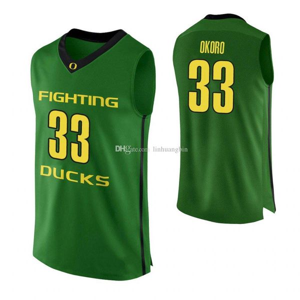 

francis okoro youth oregon ducks white kenny wooten green miles norris luke osborn stitched college basketball jersey, Black