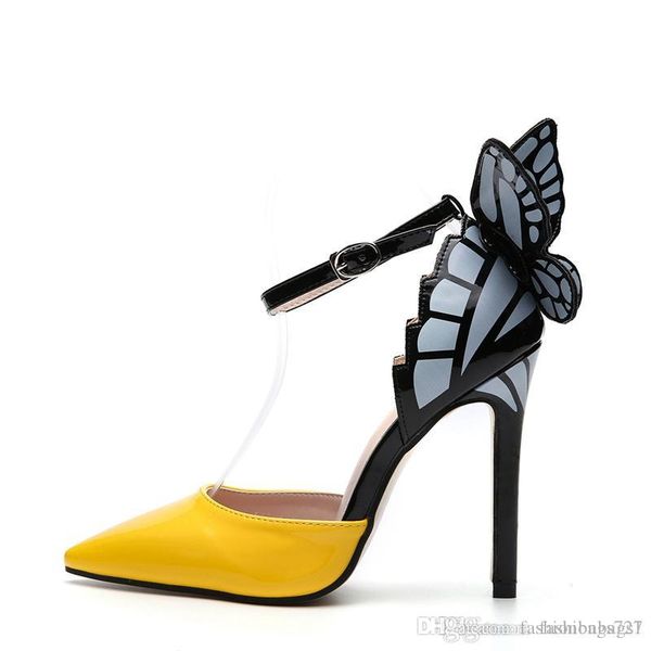 

female sandal designer three-dimensional fantasy the butterfly matching high heels for women's shoes stiletto heels 11.5cm butterfly st, Black