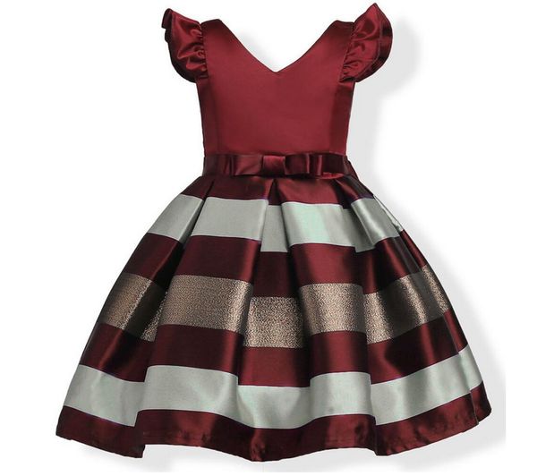 

flower tutu kids clothing satin elegent lace cutout half sleeve girls dresses for children princess party custumes 2-10 years, White