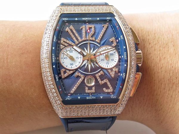 

2019new часы моды синяя яхте 7750 автоматический 44x54mm движение 316 роскошных тонкой стальной мужские часы дизайнерские часы, Slivery;brown