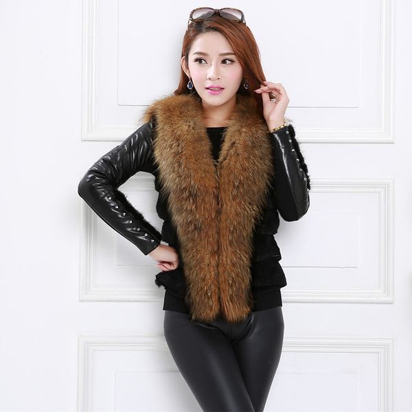 

fashion faux fur vest coat 2018 winter warm woman casual streetwear soft artificial fur jacket, Black