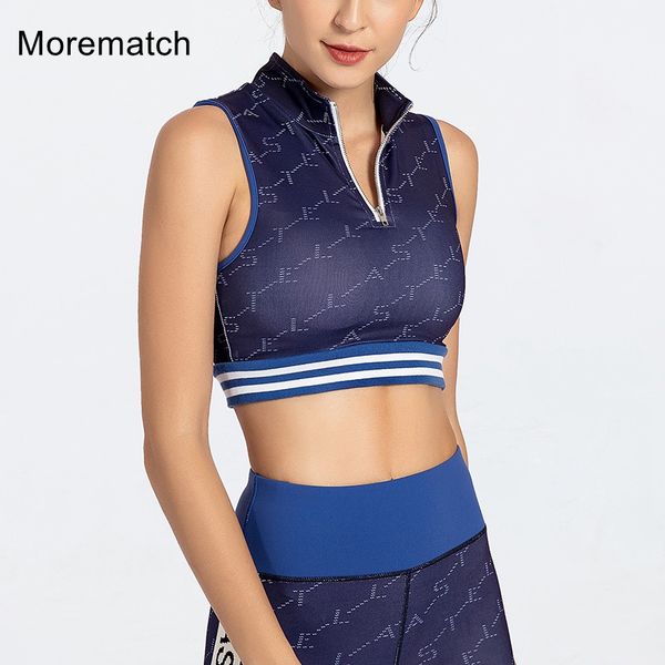 

morematch breathable yoga sport bra push up seamless blue fitness shockproof workout crop for women gym, White;black
