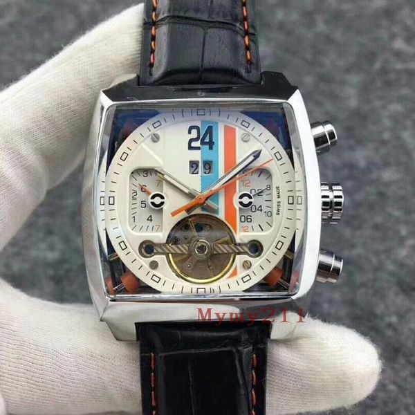 

Мужские часы кожа высокого качества Strape 3 типа из нержавеющей стали большой цифер