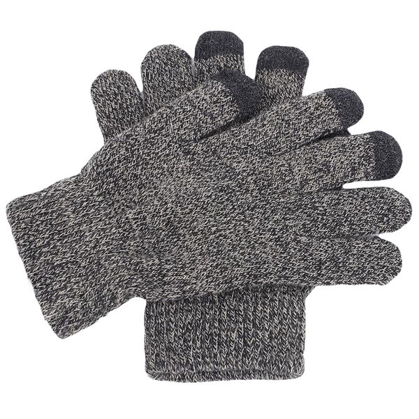 

men women winter knitted gloves full finger warm thicken plush lining mittens gloves outdoor sports
