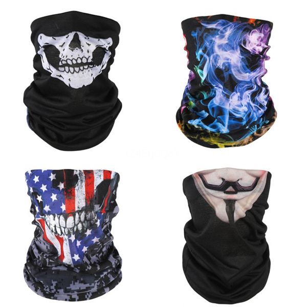 

zdhnx 3d men magic skull scarf ski mask cycling fishing face bandanas outdoor headband tube skull scarf seamless women neck scarves#730, Blue;black