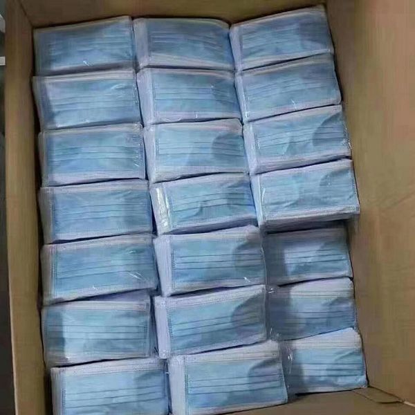 

50 pcs disposable face mask anti-dust masks with three-layer filter non-woven disposable breathable mouth nose proof masks