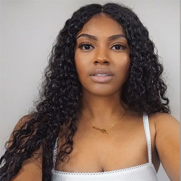 Deep Wave Hairstyle Peruvian Human Hair Wig 13 4 Front Lace Wig With Baby Hair Natural Color Can Be Colored Brazilian Hair Wig High End Wigs From
