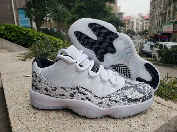 

2019 new 11 white snakeskin low men basketball shoes 11s xi space jams cap and gown retros trainers sports sneakers size 7-13