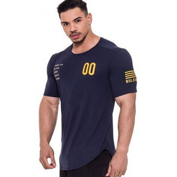 

new mens short sleeve t shirt gyms workout fitness bodybuilding slim t-shirts male fashion casual cotton print tee clothing y190506, White;black