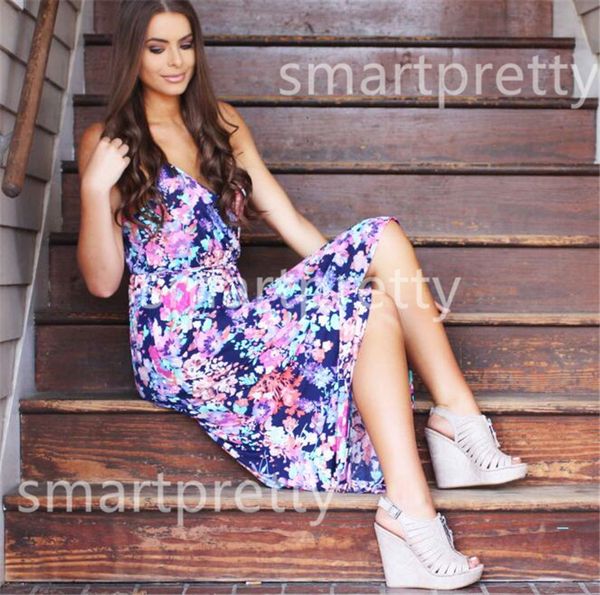 

women sleeveless long dress backless boho floral maxi dresses flowers print evening gown party bohemian dress sundress casual dresses ly331, White