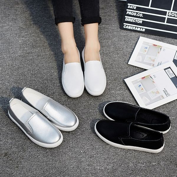 

women lazy single shoes spring fashion thick shallow head wild casual shoes ladies loafers casual leather, Black