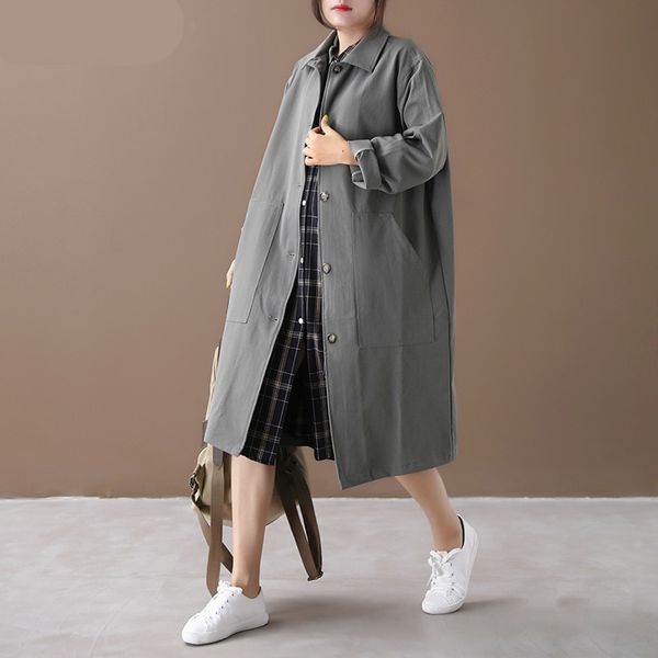 

tvvovvin autumn 2019 new korean style trench coat for women loose pluz size single-breasted windbreaker female c850, Tan;black