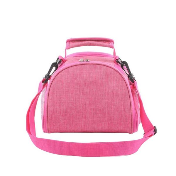 

storage carry shoulder oxford cloth thermal zipper school adjustable strap portable fashion lunch bag wear resistant waterproof, Blue;pink