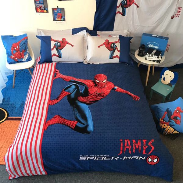 

bedding set 100%cotton iron man hello kitty 4/3pcs duvet cover set bed sheet pillowcase