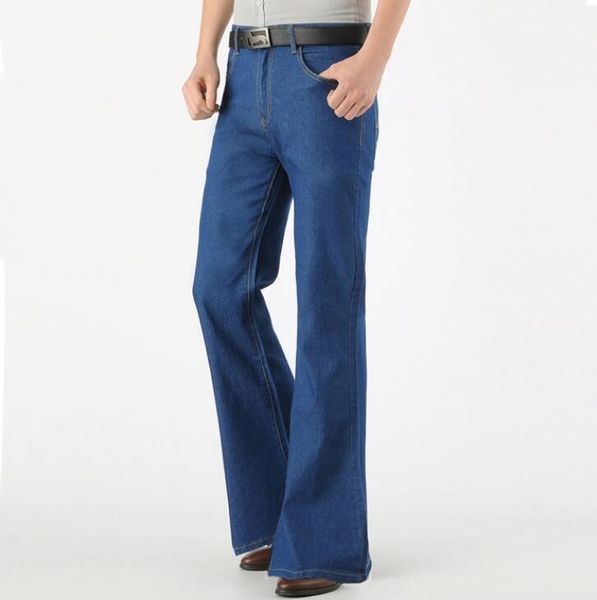 

mens flared jeans thin summer retro nostalgic bootcut vintage, Blue