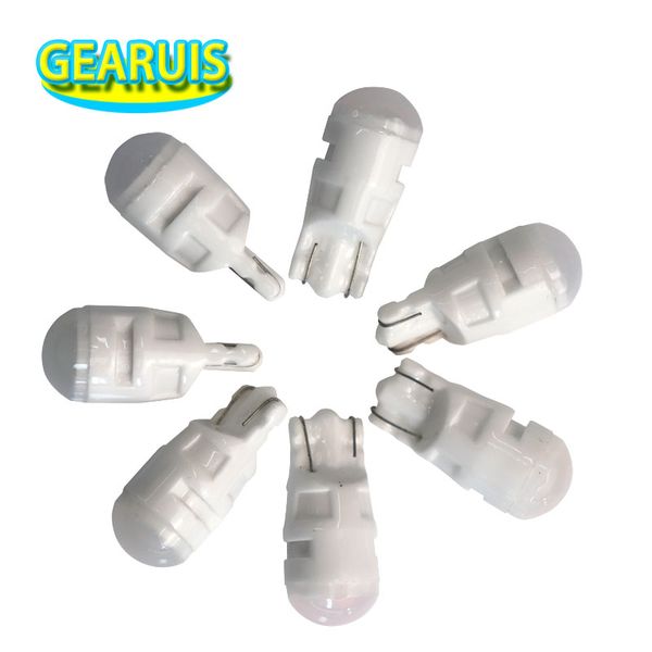 

100pcs t10 ceramics 3 smd 2835 led fog lens round 40ma marker lamp w5w 501 168 192 led auto wedge parking bulb car styling 12v