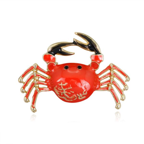 

cute exquisite crab accessory rhinestone colorful lapel pin metal crown brooch pin fashion jewelry women gift, Gray