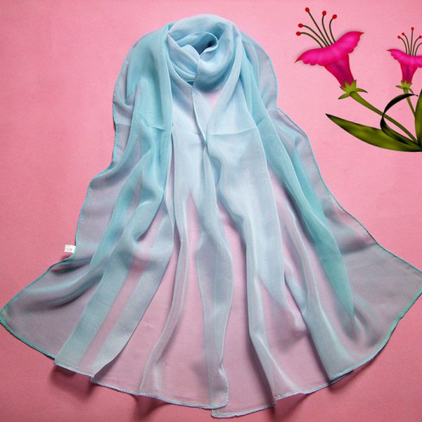 

women's silky gradient color chiffon scarf shawl large long autumn winter scarf wrap shawl soft stole scarves all-match bufanda
