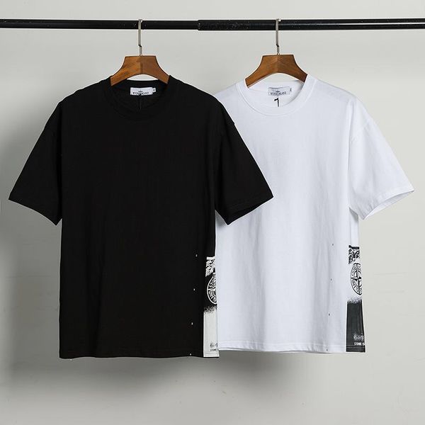 

2020 popular logo men's clothing new printed t-shirt round neck blouse artistic youth t-shirt w4, Black;brown