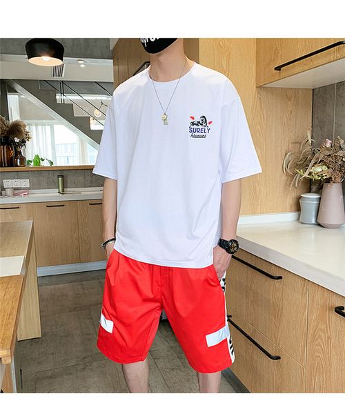 

international latest men's t-shirt suit fashion sportswear shirt t-shirt short sleeve shorts tuta ensemble mens 2020 luxury designer cl, Gray