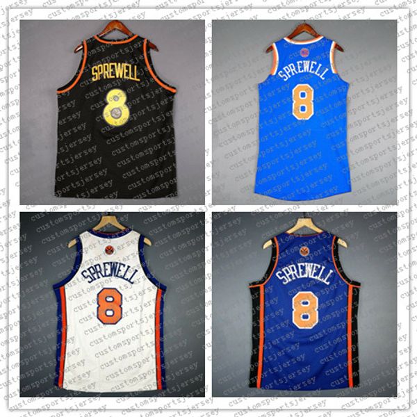 

100% stitched latrell sprewell vintage jersey wholesale jersey mens vest size xs-6xl stitched basketball jerseys ncaa, Black;blue