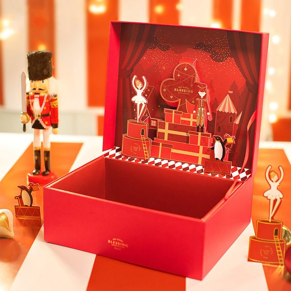 

birthday party high-end stereo gift box packaging christmas gift box romantic scarf cardboard bags with handles 1pcs
