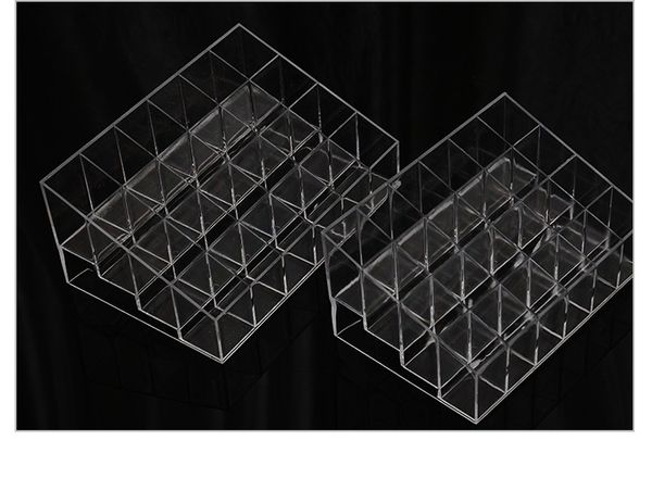 

fast shipping 24 lipstick holder display stand clear acrylic cosmetic organizer makeup case sundry storage makeup organizer box